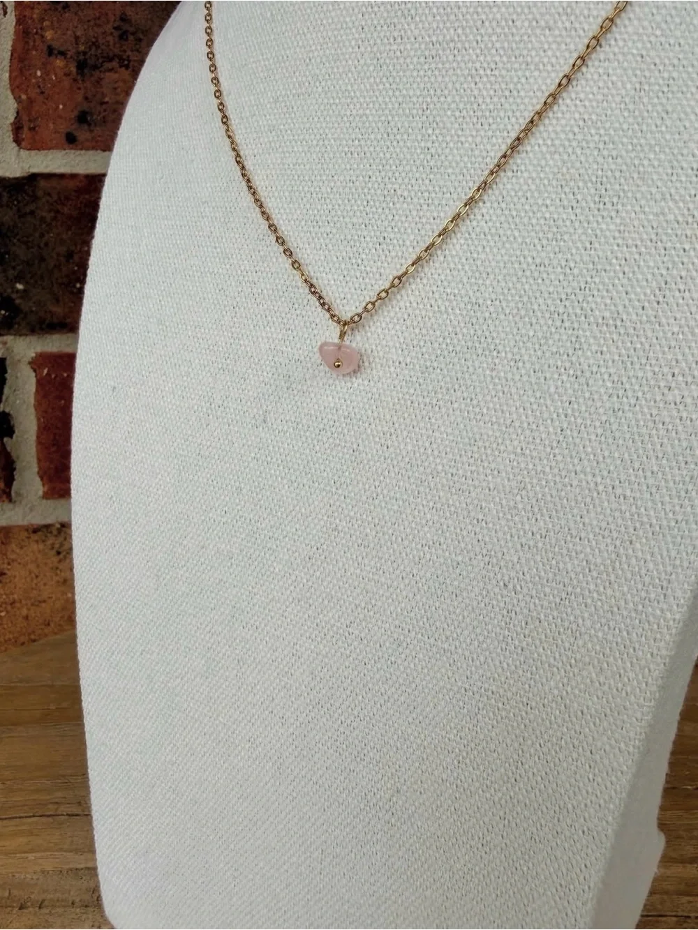 Dainty Pink Quartz Necklace